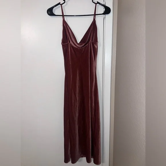 NWOT Jenny Yoo Mauve Cowl Neck Midi Dress - Picture 6 of 7